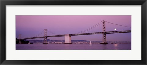 Framed Suspension bridge over a bay, Bay Bridge, San Francisco, California, USA Print