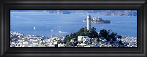 Framed San Francisco and Alcatraz Island Print