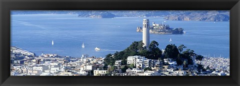 Framed San Francisco and Alcatraz Island Print