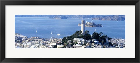Framed San Francisco and Alcatraz Island Print