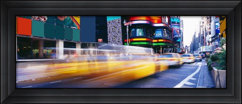 Framed Yellow Cabs in Times Square, NYC Print