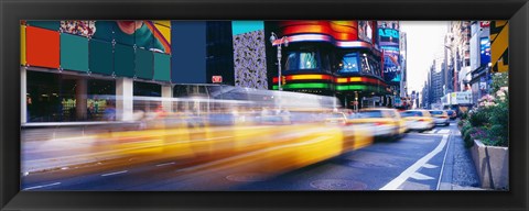 Framed Yellow Cabs in Times Square, NYC Print