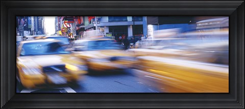 Framed Yellow taxis on the road, Times Square, Manhattan, New York City, New York State, USA Print