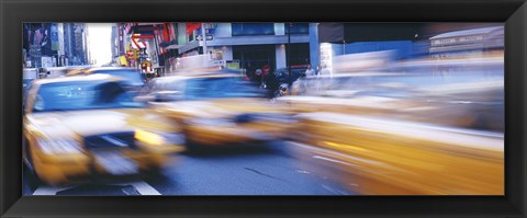 Framed Yellow taxis on the road, Times Square, Manhattan, New York City, New York State, USA Print