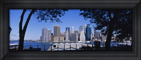 Framed Skyscrapers on the waterfront in Manhattan, New York City Print