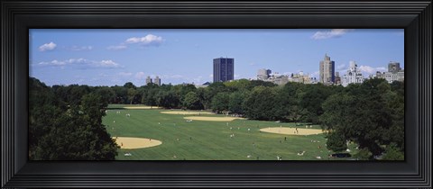 Framed High angle view of the Great Lawn, Central Park, Manhattan, New York City, New York State, USA Print