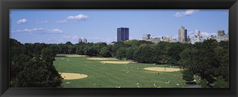 Framed High angle view of the Great Lawn, Central Park, Manhattan, New York City, New York State, USA Print