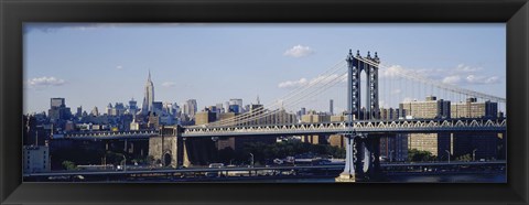 Framed Bridge over a river, Manhattan Bridge, Manhattan, New York City Print