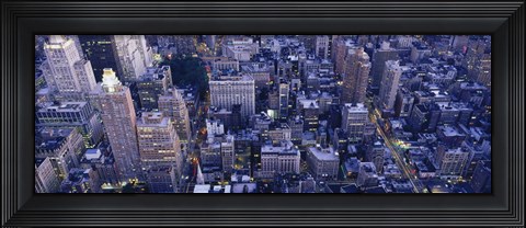 Framed Aerial View Of Buildings In A City, Manhattan, NYC, New York City, New York State, USA Print