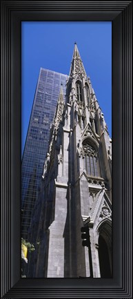 Framed Low angle view of a cathedral, St. Patrick&#39;s Cathedral, Manhattan, New York City, New York State, USA Print