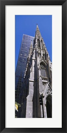 Framed Low angle view of a cathedral, St. Patrick&#39;s Cathedral, Manhattan, New York City, New York State, USA Print