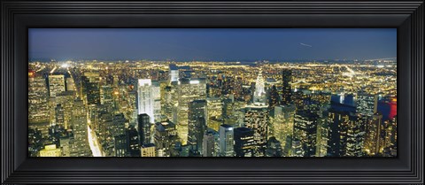 Framed Buildings Lit Up At Dusk, Manhattan, NYC, New York City Print