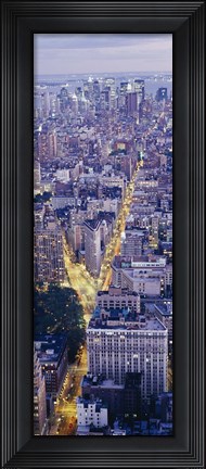 Framed Aerial View of Traffic Through Manhattan (vertical) Print