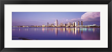 Framed USA, California, San Diego, Financial district Print