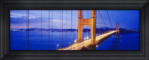 Framed Golden Gate Bridge Lit Up (close up view) Print