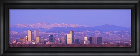Framed Denver Skyline, Colorado Print