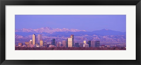 Framed Denver Skyline, Colorado Print