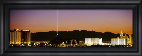 Framed Mandalay Bay and Luxor at night, Las Vegas, Nevada Print