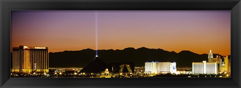 Framed Mandalay Bay and Luxor at night, Las Vegas, Nevada Print