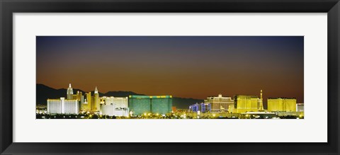 Framed Las Vegas skyline at night, Nevada Print