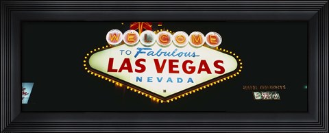 Framed Las Vegas neon sign, Nevada Print