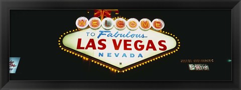 Framed Las Vegas neon sign, Nevada Print