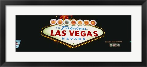 Framed Las Vegas neon sign, Nevada Print