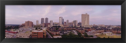 Framed Skyscrapers in a city, Fort Worth, Texas, USA Print