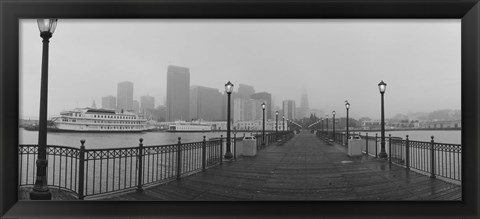 Framed Street lamps on a bridge, San Francisco, California, USA Print