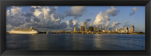 Framed Cruise ship docked at a harbor, Miami, Florida, USA Print