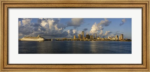 Framed Cruise ship docked at a harbor, Miami, Florida, USA Print