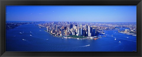 Framed Aerial Lower Manhattan New York City NY Print