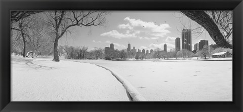 Framed Buildings in a city, Lincoln Park, Chicago, Illinois, USA Print