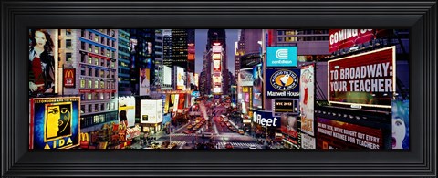 Framed High angle view of traffic on a road, Times Square, Manhattan, New York City, New York State, USA Print