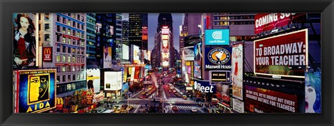 Framed High angle view of traffic on a road, Times Square, Manhattan, New York City, New York State, USA Print