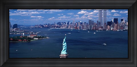 Framed Statue of Liberty with New York City Skyline Print