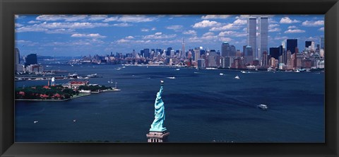 Framed Statue of Liberty with New York City Skyline Print