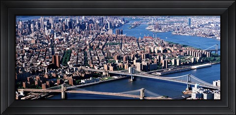 Framed Brooklyn Bridge and Manhatten Print