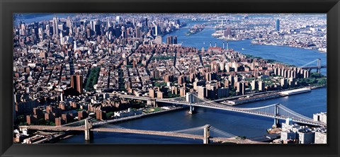 Framed Brooklyn Bridge and Manhatten Print