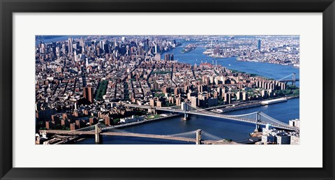 Framed Brooklyn Bridge and Manhatten Print