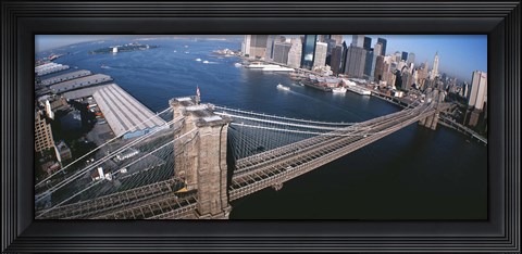 Framed New York, Brooklyn Bridge, aerial Print