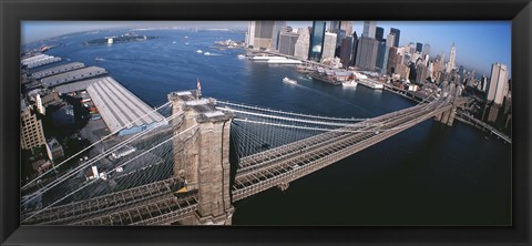 Framed New York, Brooklyn Bridge, aerial Print