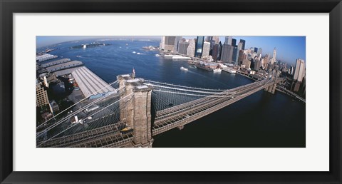 Framed New York, Brooklyn Bridge, aerial Print