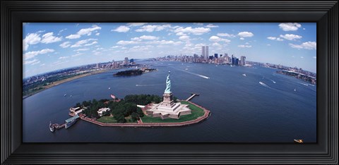 Framed Bird&#39;s Eye View of the Statue of Liberty Print