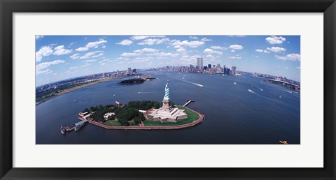 Framed Bird&#39;s Eye View of the Statue of Liberty Print