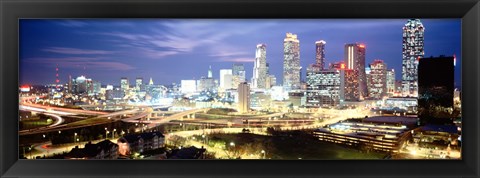 Framed Buildings lit up at dusk, Atlanta, Georgia, USA Print