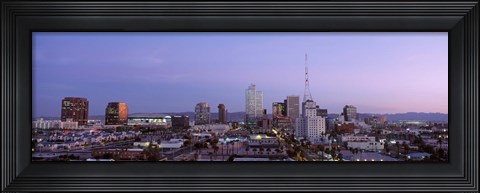 Framed Aerial View Of The City At Dusk, Phoenix, Arizona, USA Print