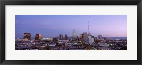 Framed Aerial View Of The City At Dusk, Phoenix, Arizona, USA Print