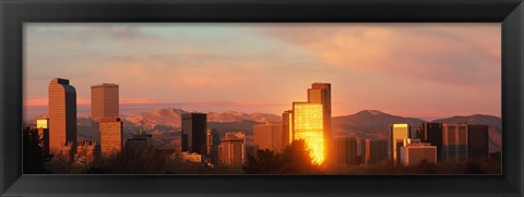 Framed Denver skyline Print