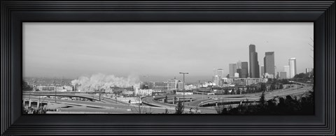 Framed Building demolition near a highway, Seattle, Washington State, USA Print